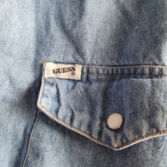 Guess Jeans Button Up Crop Jean Jacket - Picture 4 of 6